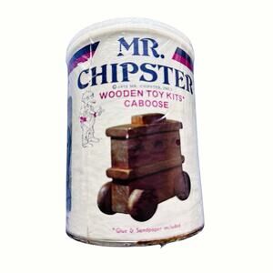 Vintage 1975 Mr. Chipster Wooden Toy Kit - Unopened Caboose Model - Made in VT